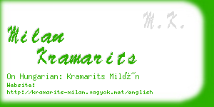 milan kramarits business card